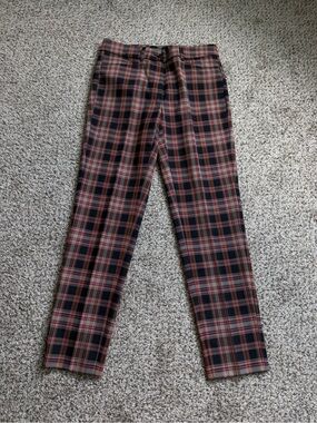 Zerres Plaid Chinos in Navy and Red